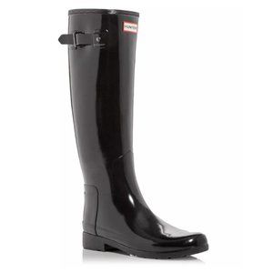 Hunter Women's Original Refined Tall Gloss Rain Boots, Women's 8